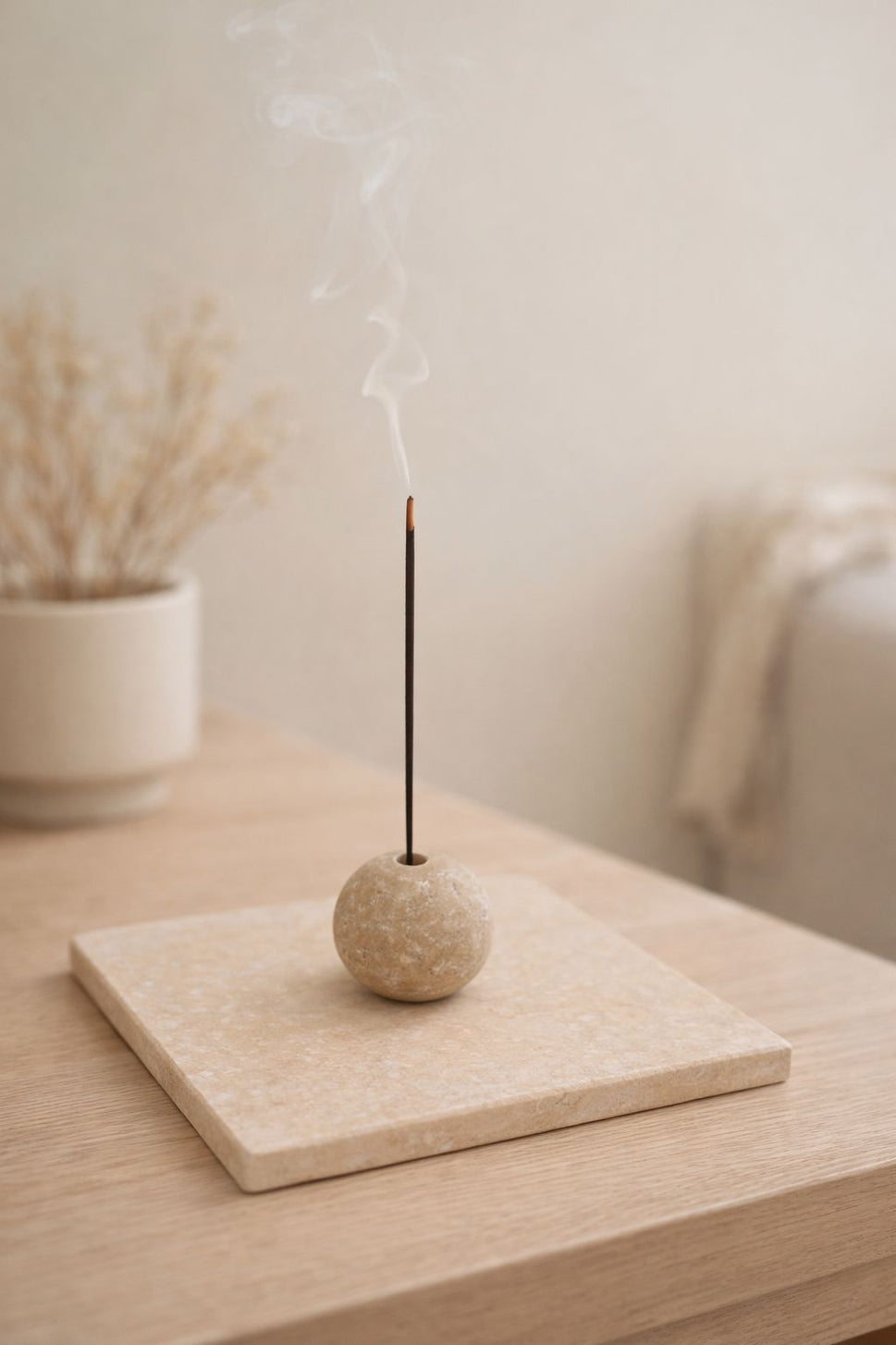 Travertine Incense Holder