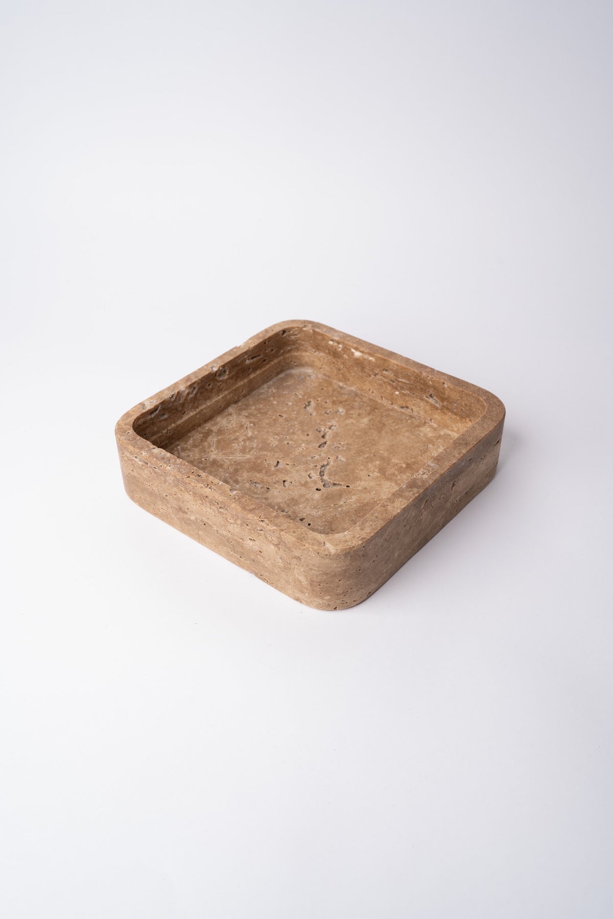 Square Travertine Catchall Tray