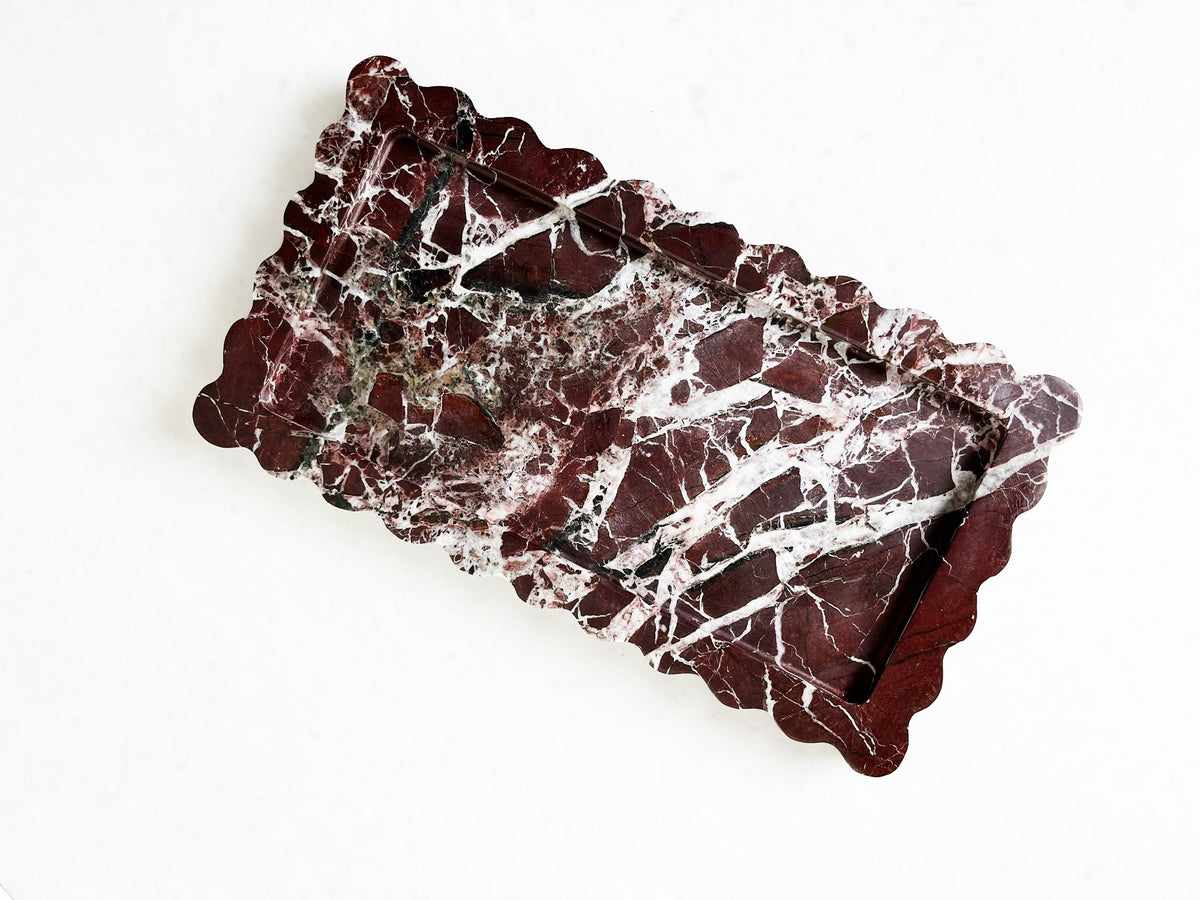 Rosso Levanto Scalloped Rectangular Tray