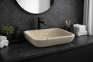 Switch Beige Stone Rectangular Vessel Sink – handcrafted natural beige travertine, view 3 3 image