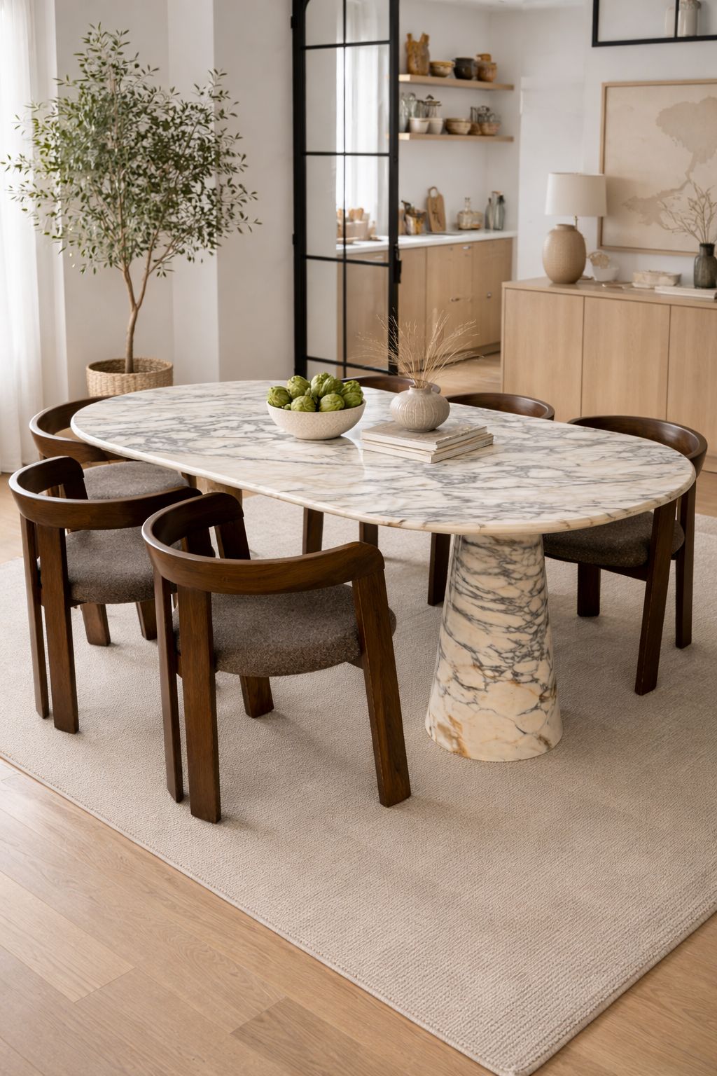 Calacatta Viola Marble Oval Dining Table – handcrafted natural calacatta viola, view 3