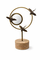 Switch Brass Ring Sculpture with Birds – handcrafted natural stone, view 2 2 image