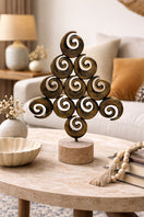 Switch Brass Spiral Tree Sculpture – handcrafted natural stone, view 3 3 image