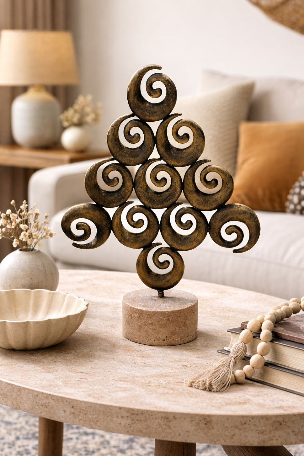 Brass Spiral Tree Sculpture