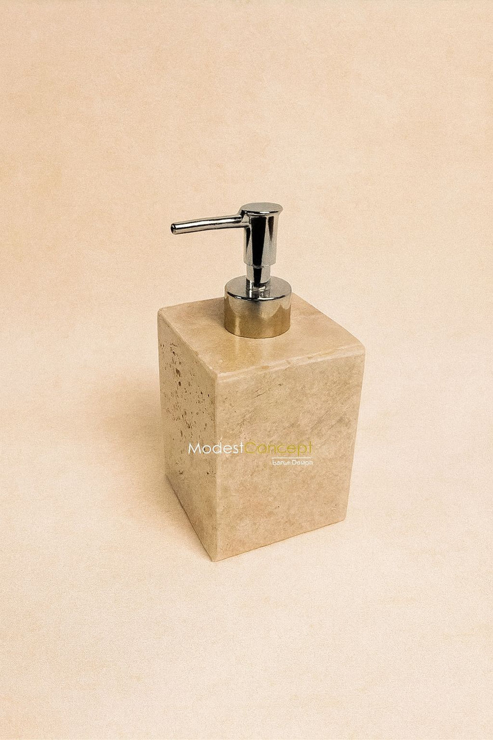 Square Travertine Soap Dispenser
