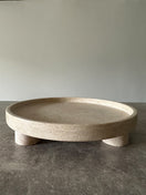 Switch Round Travertine Tray on Ball Feet – handcrafted natural beige travertine, view 3 3 image