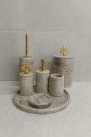 Switch Silver Travertine 6-Piece Bathroom Set – handcrafted natural stone, view 3 3 image