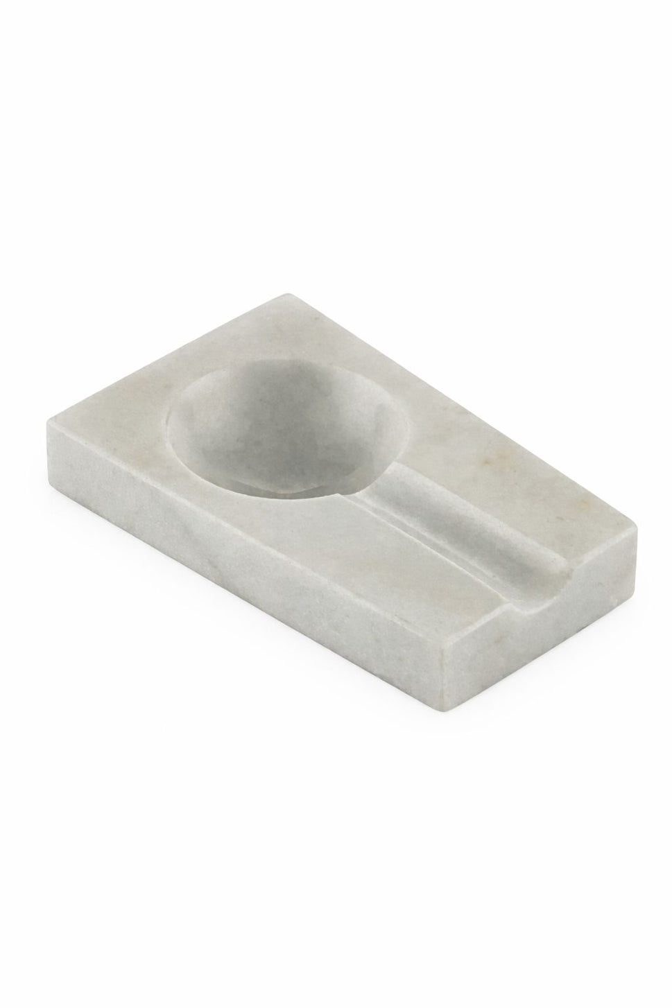 White Marble Cigar Ashtray with Silver Horse