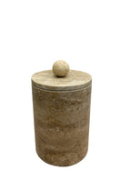 Switch Travertine Canister with Gold Ball Lid – handcrafted natural stone, view 3 3 image