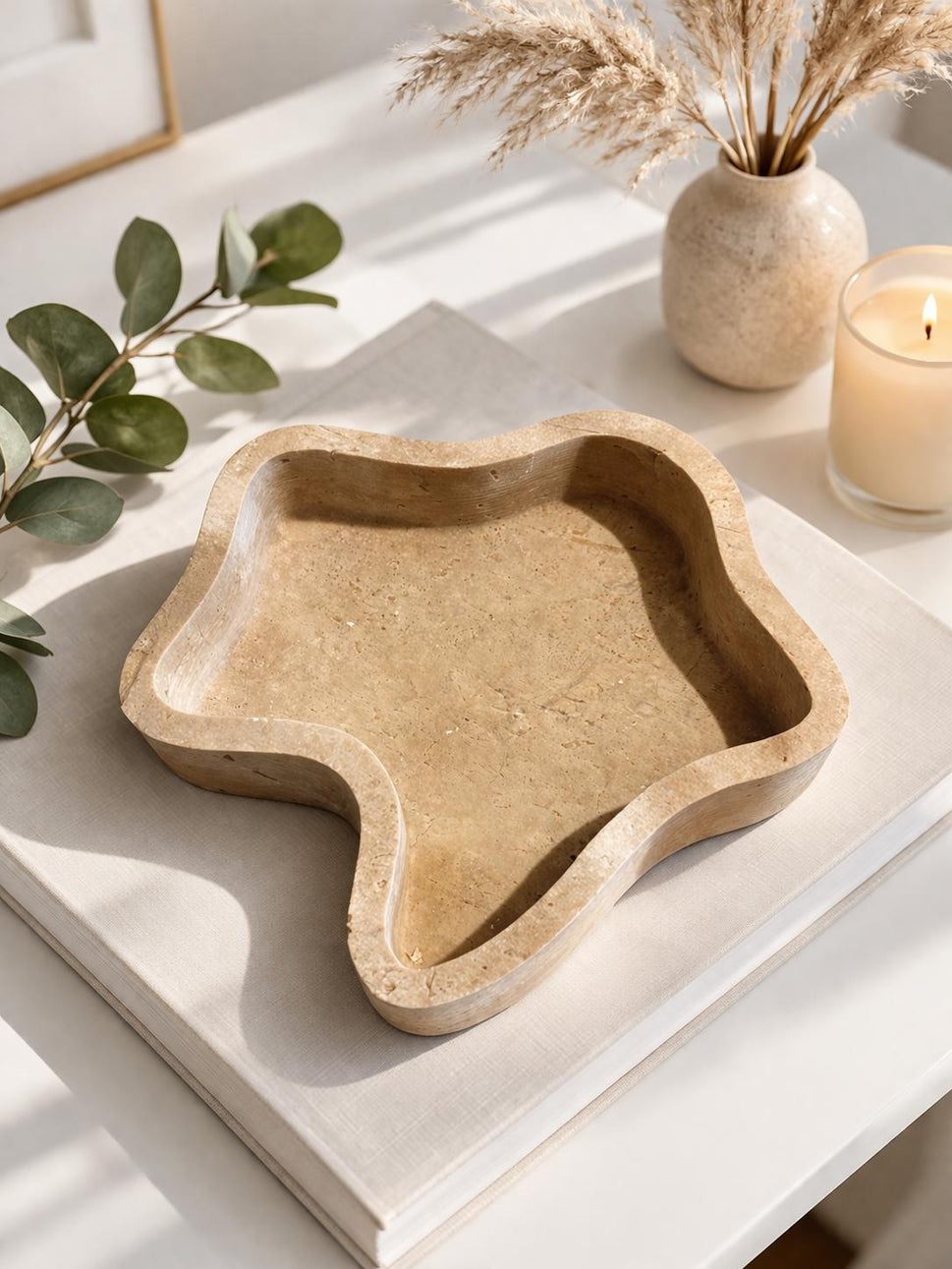 Organic Travertine Catchall Tray