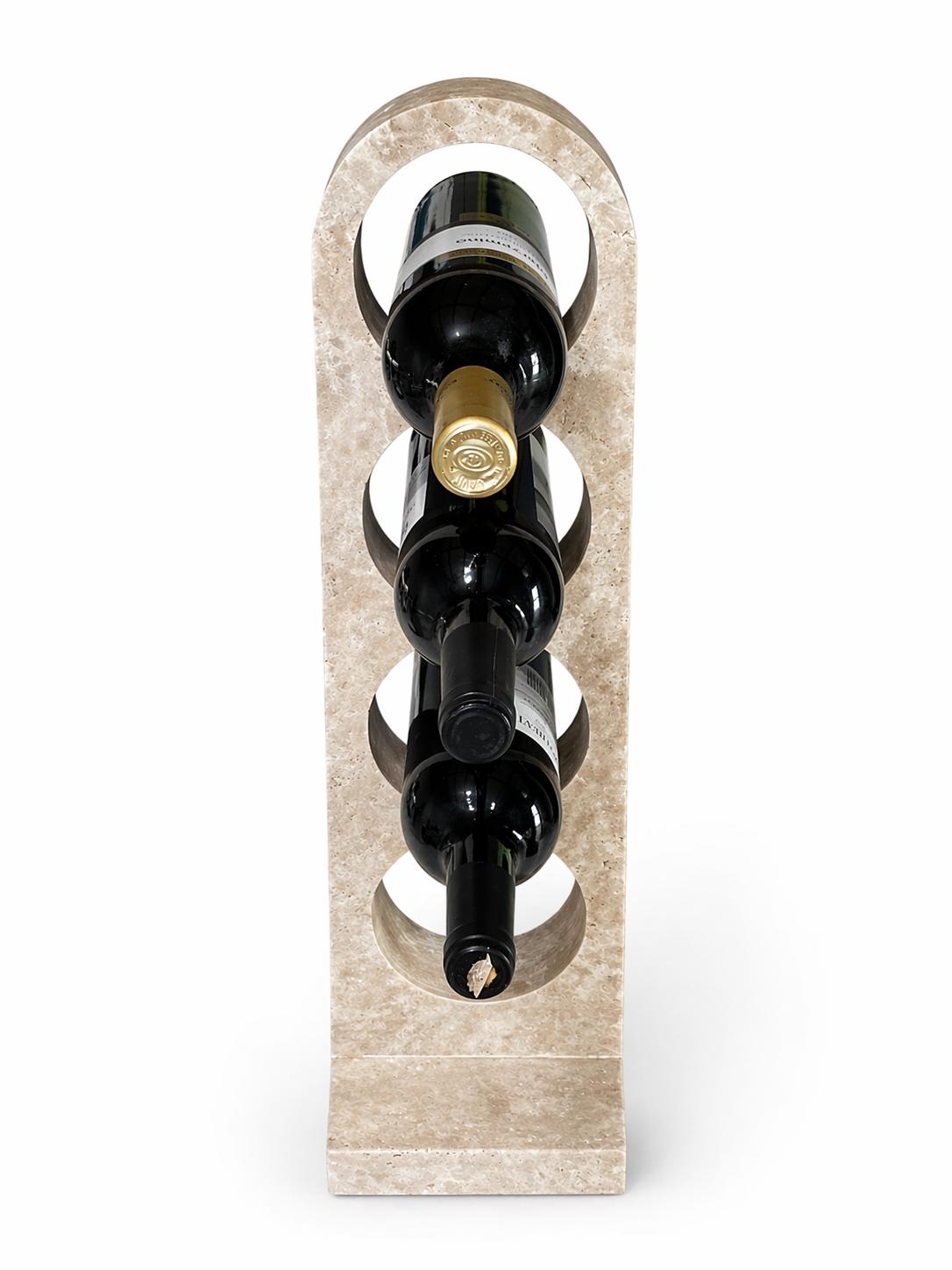 Travertine Wine Rack – handcrafted natural beige travertine, view 3