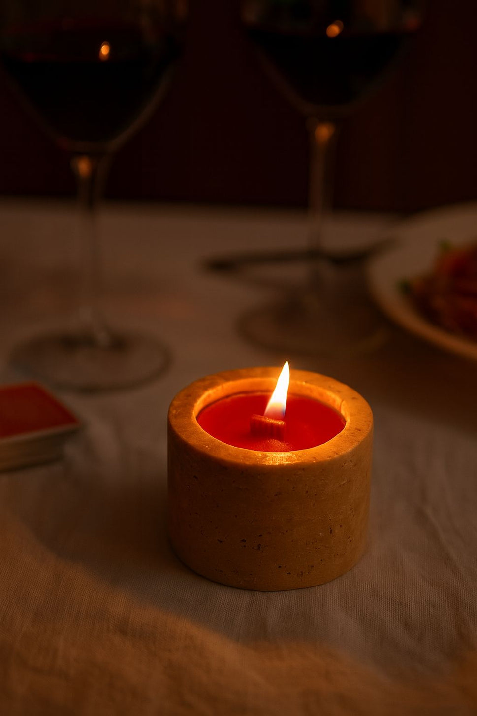 Travertine Candle Vessel