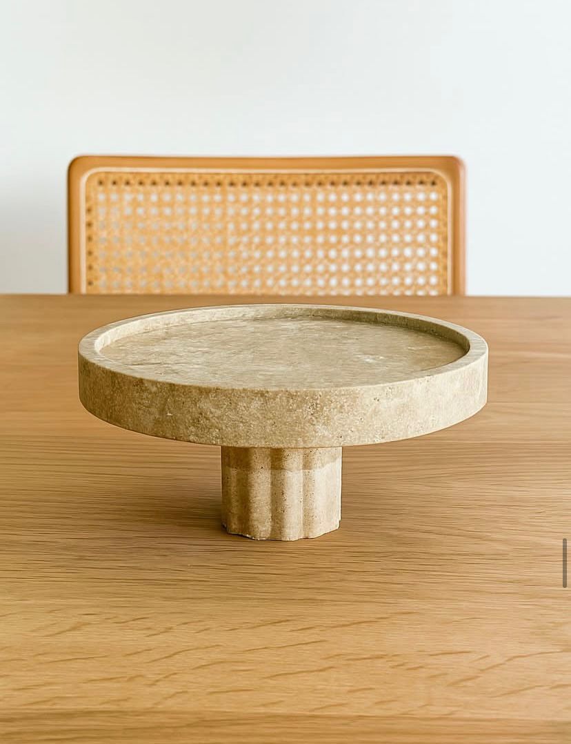 Travertine Pedestal Cake Stand