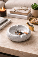 Switch Marble Round Ashtray – handcrafted natural white marble, view 2 2 image