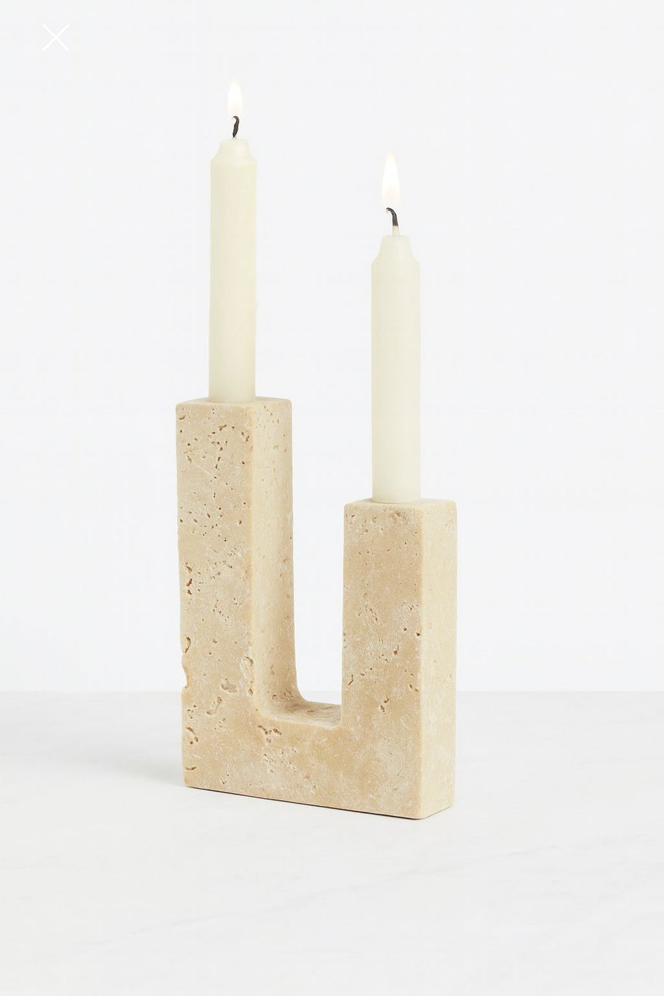 U-Shape Stone Double Candle Holder