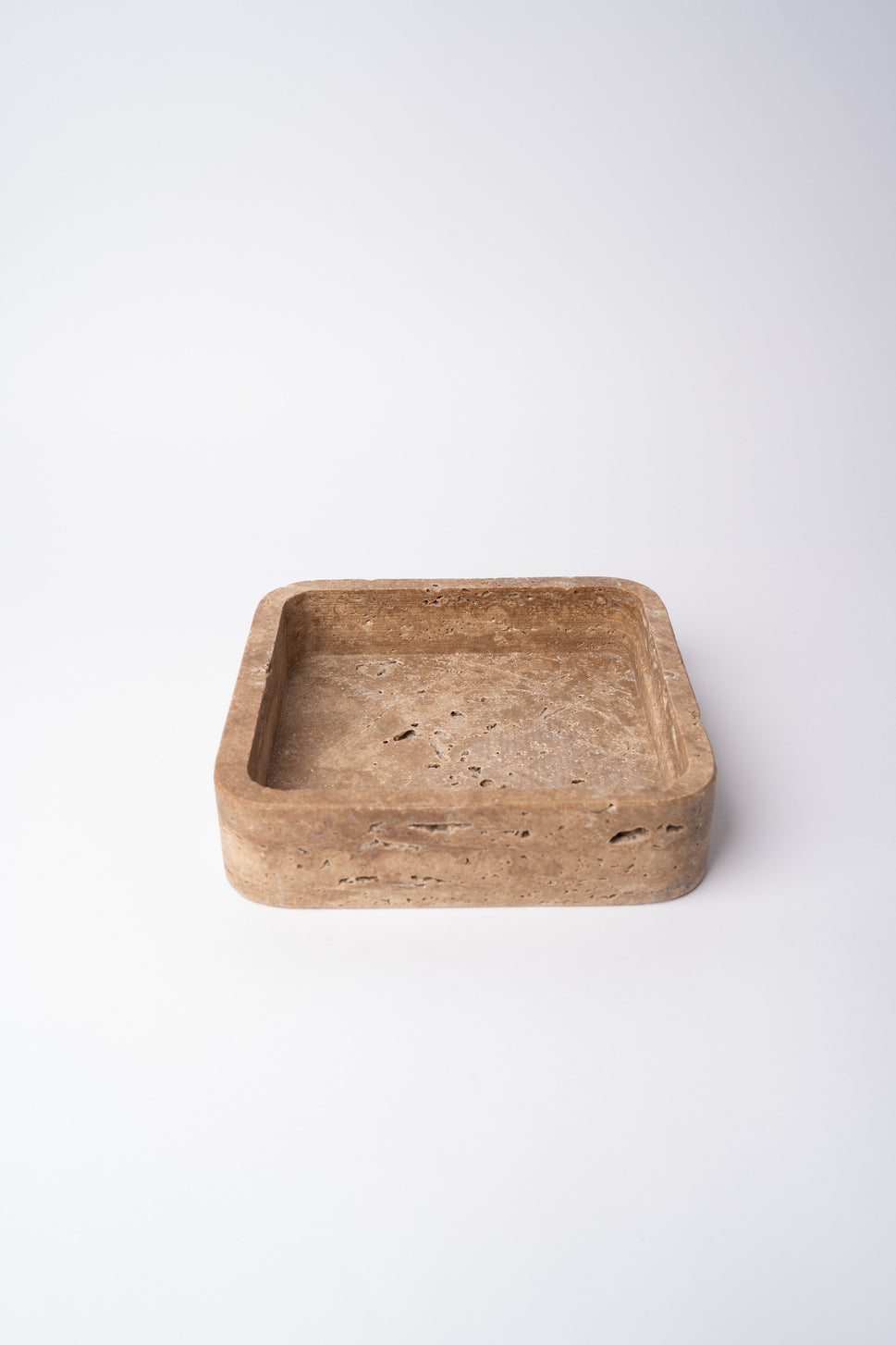 Square Travertine Catchall Tray