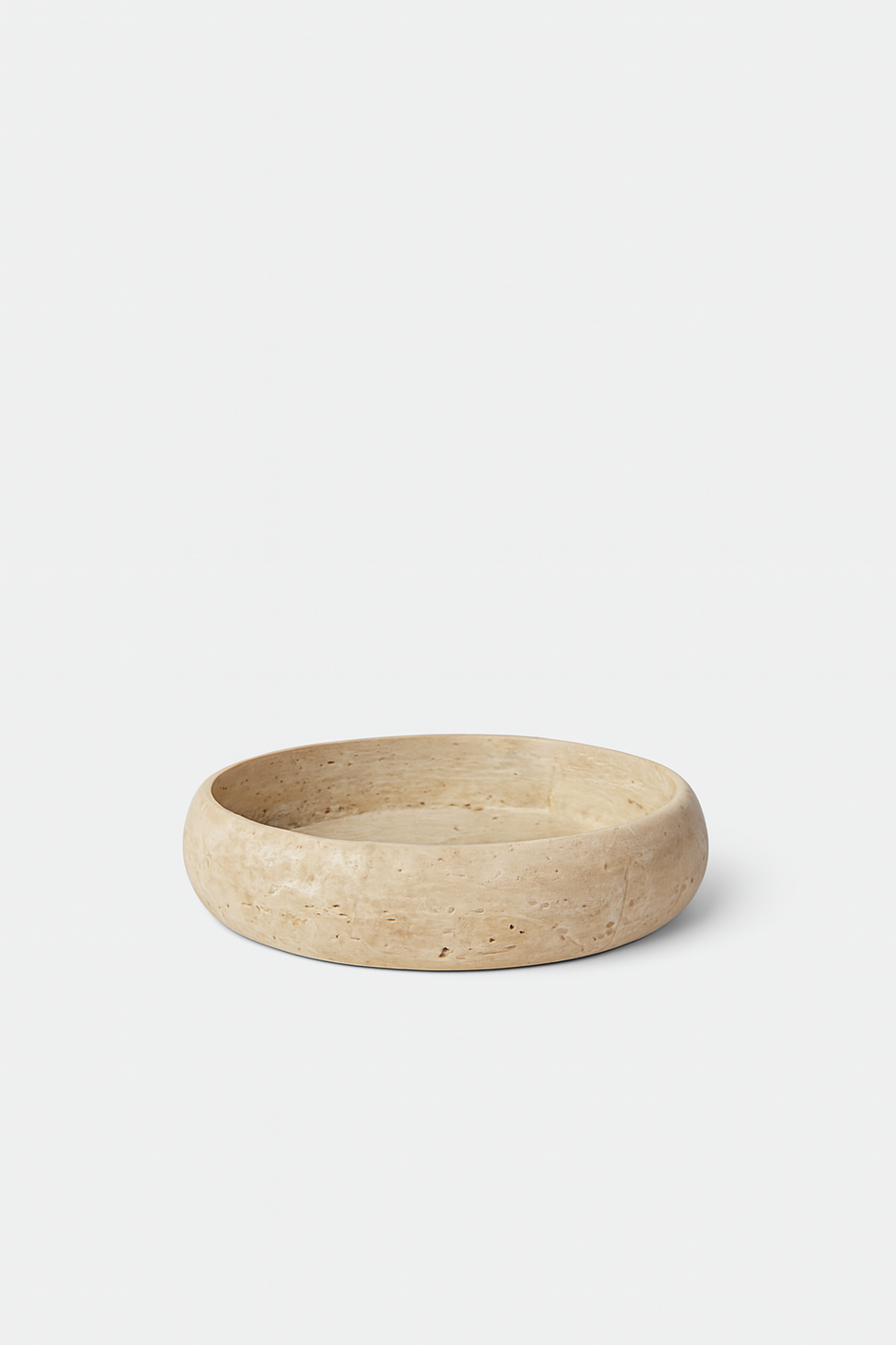 Travertine Round Low Bowl