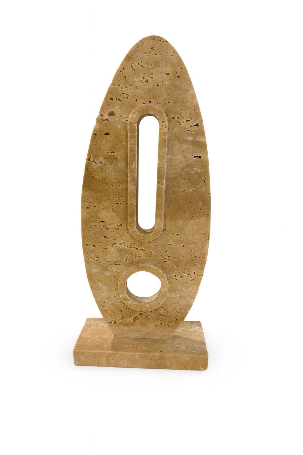 Travertine Oval Totem Sculpture