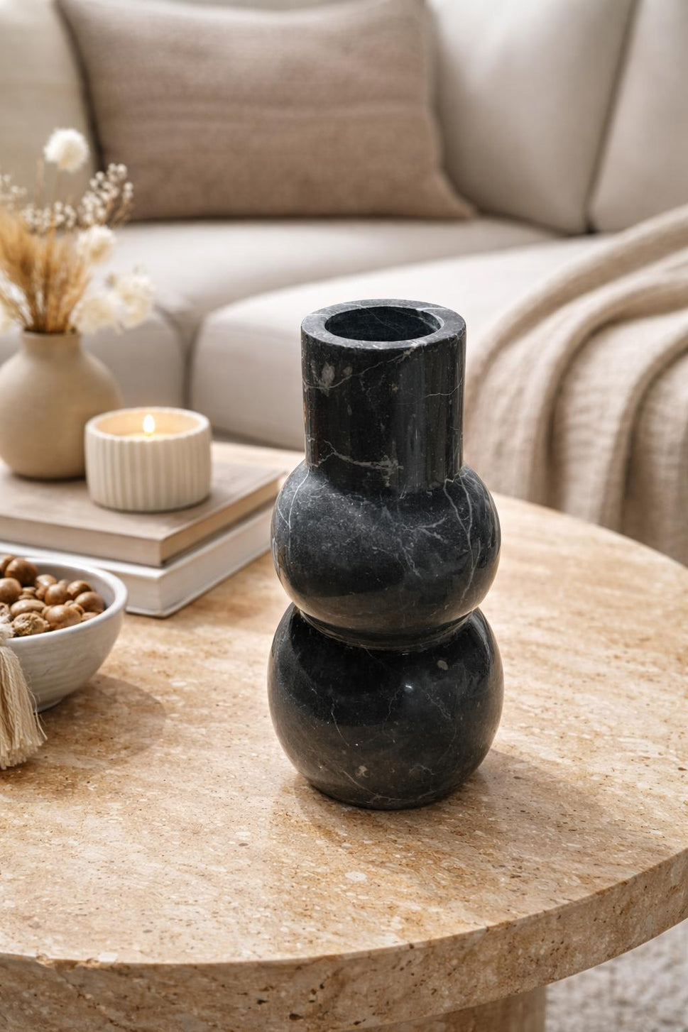 Black Marble Bubble Vase