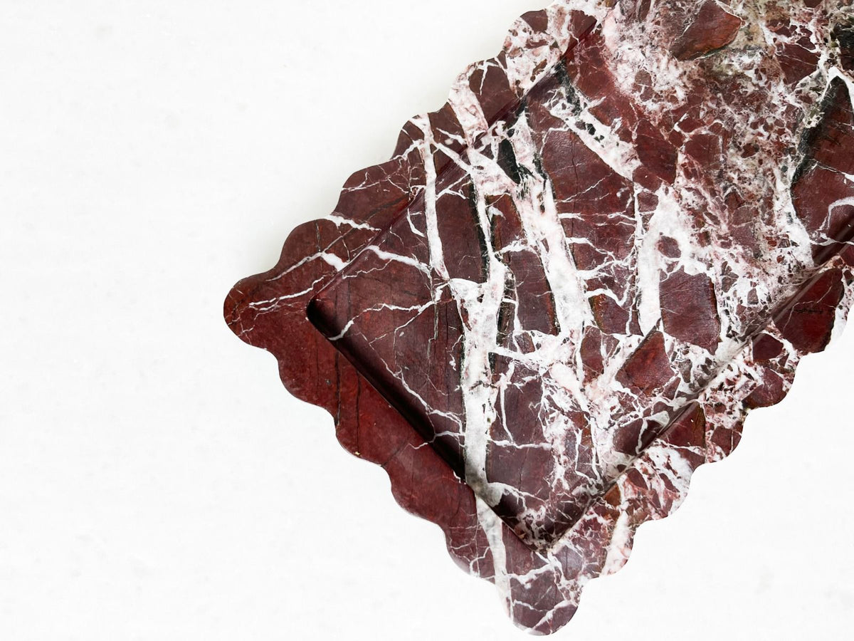 Rosso Levanto Scalloped Rectangular Tray