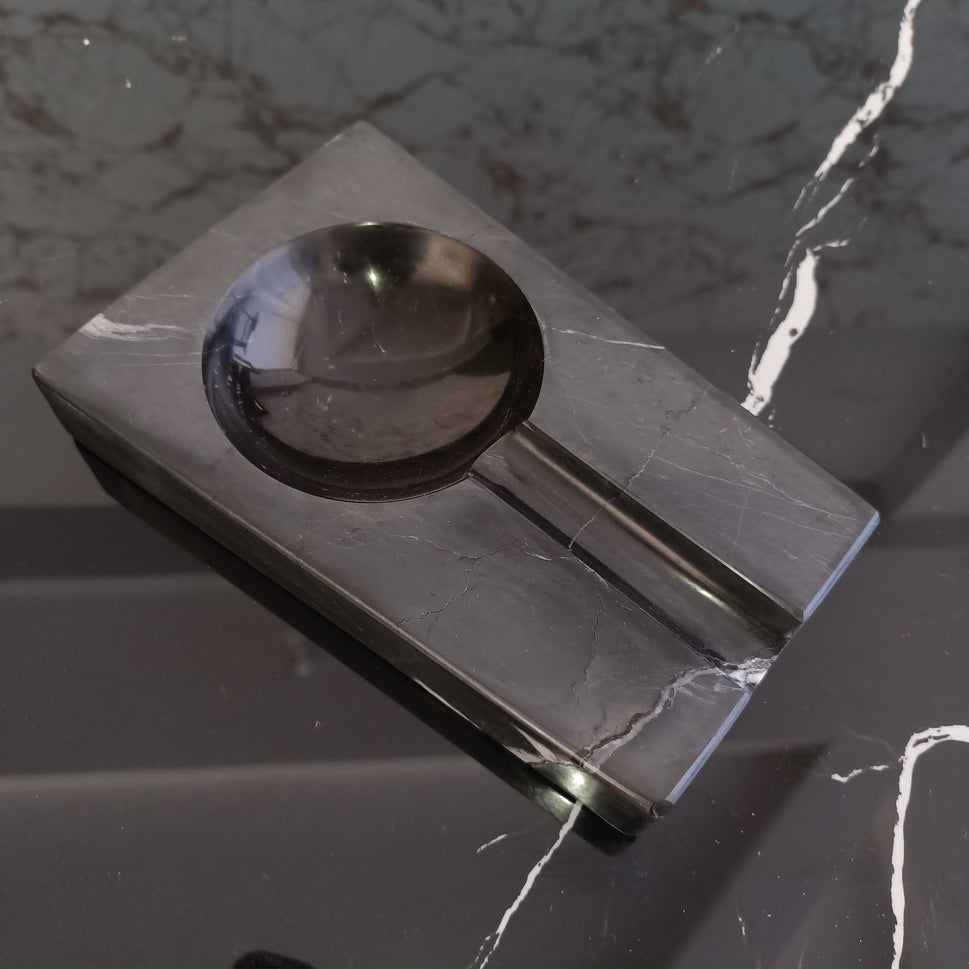 Nero Marquina Cigar Ashtray with Long Rest