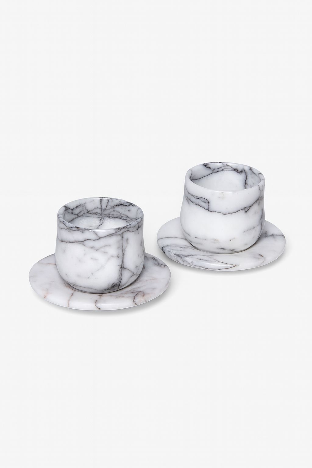 Marble Espresso Cup and Saucer Set of 2 – handcrafted natural rosso levanto, view 6
