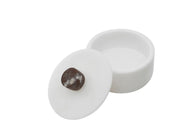 White Marble Jar with Wood Knob