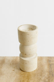 Stacked Travertine Candle Holder
