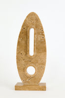 Switch Travertine Oval Totem Sculpture – handcrafted natural stone, view 3 3 image