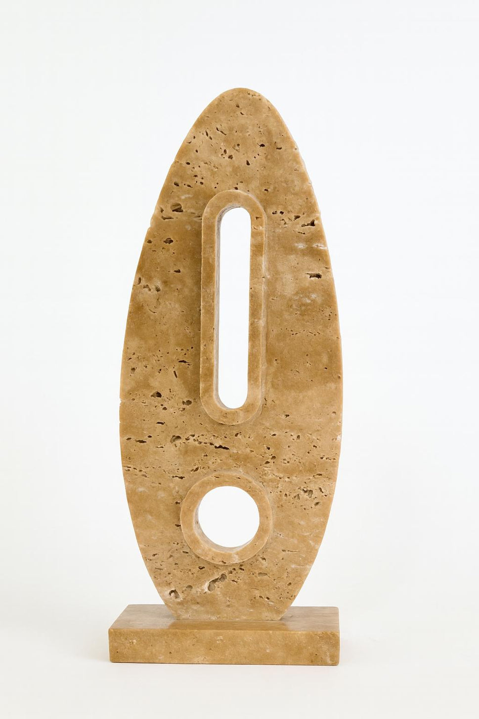 Travertine Oval Totem Sculpture