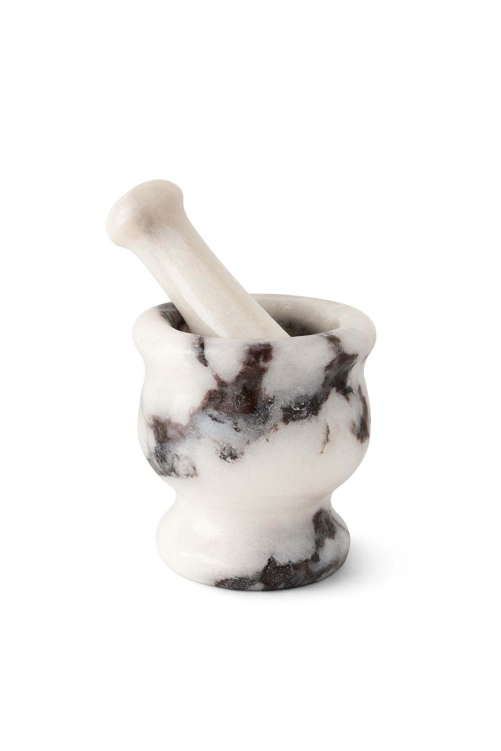 Marble Mortar and Pestle – handcrafted natural black marble, view 2