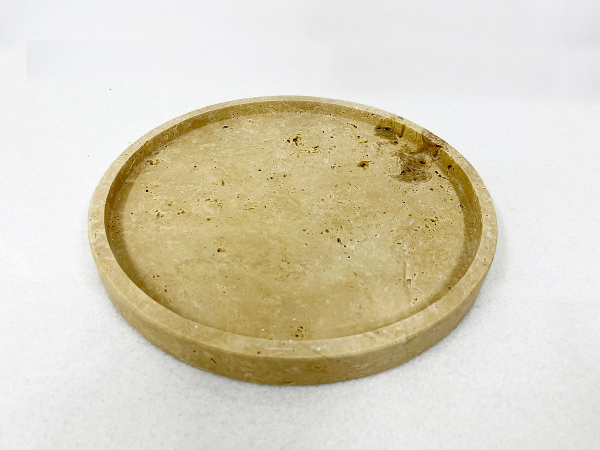 Round Travertine Serving Tray