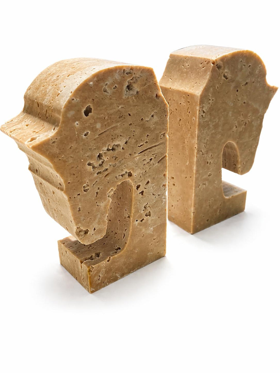 Travertine Horse Head Bookends