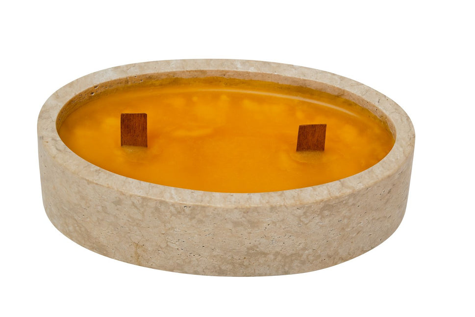 Travertine Candle Vessel