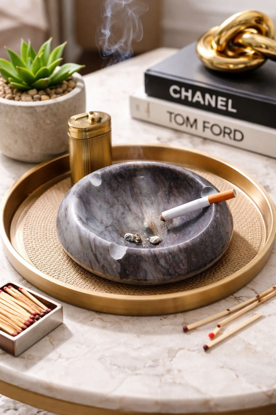 Marble Round Ashtray
