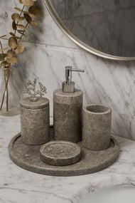 Silver Travertine 6-Piece Bathroom Set