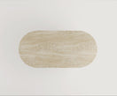 Switch Travertine Oval Dining Table with Column Legs – handcrafted natural beige travertine, view 3 3 image