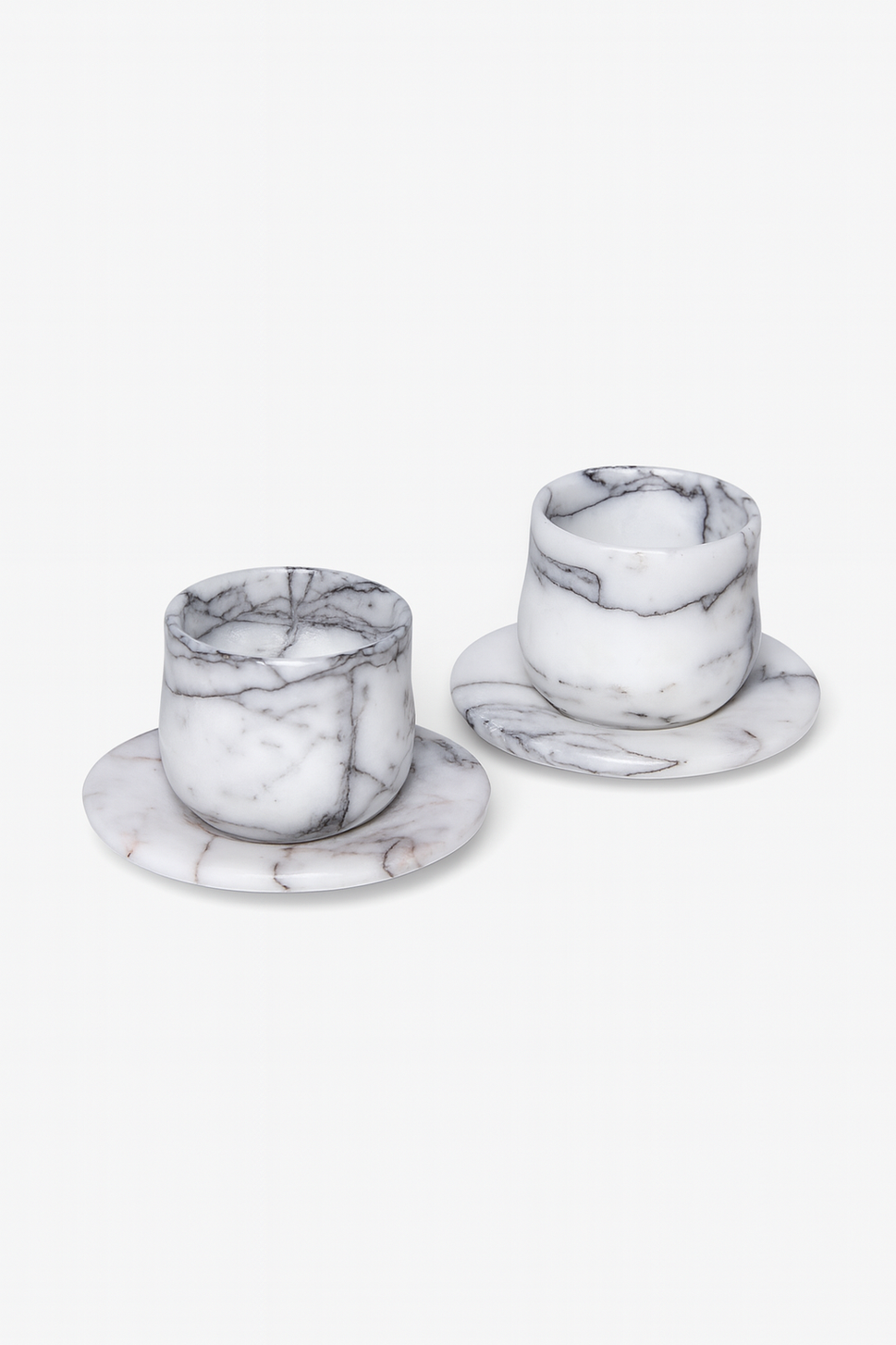 Marble Espresso Cup and Saucer Set of 2