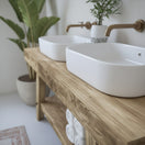 Switch Rustic Bathroom Single or Double Sinks Vanity - Narrow Live Edge Wood 2 image
