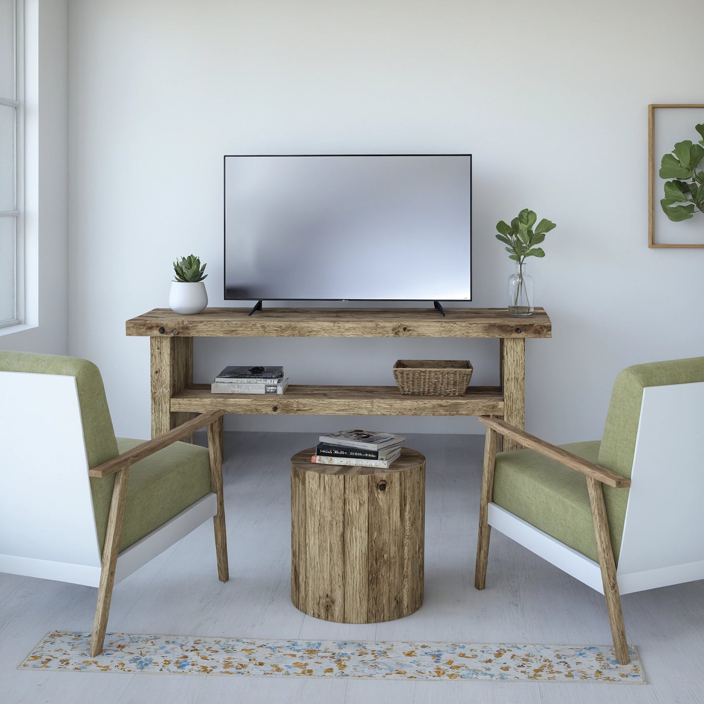 Rustic Entryway Wooden Tv Stand - Farmhause Media Console