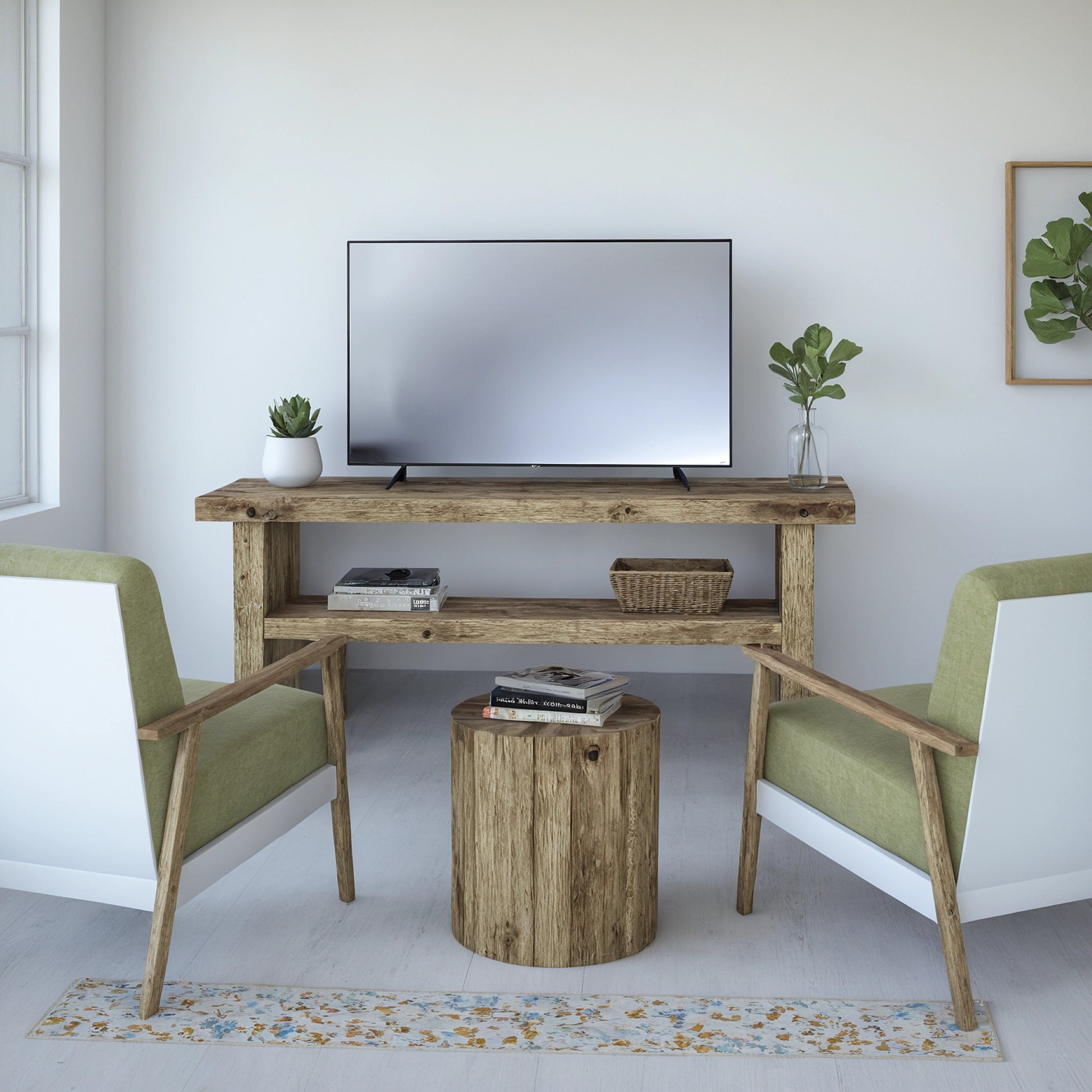 Rustic Entryway Wooden Tv Stand - Farmhause Media Console