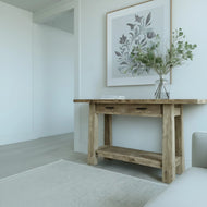 Rustic Entryway Wooden Console Table - Live Edge Wood Bench