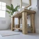 Switch Rustic Bathroom Single or Double Sinks Vanity - Narrow Live Edge Wood 3 image