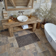 Rustic Bathroom Single or Double Sinks Vanity - Narrow Live Edge Wood