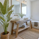 Switch Rustic Bathroom Single or Double Sinks Vanity - Narrow Live Edge Wood 3 image