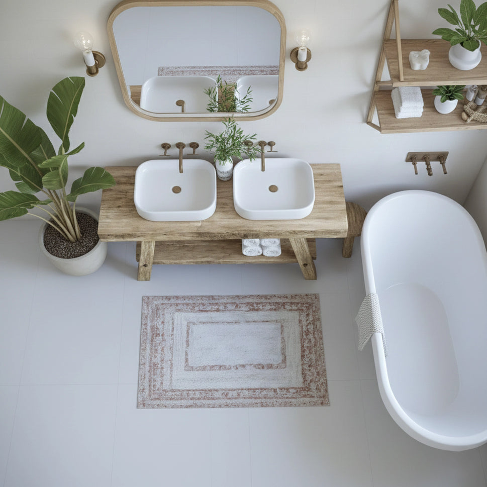 Rustic Bathroom Single or Double Sinks Vanity - Narrow Live Edge Wood