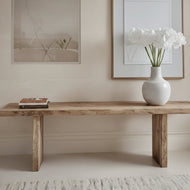 Rustic Entryway Wooden Console Table - Live Edge Wood Bench