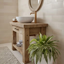 Switch Rustic Bathroom Single or Double Sinks Vanity - Narrow Live Edge Wood 2 image