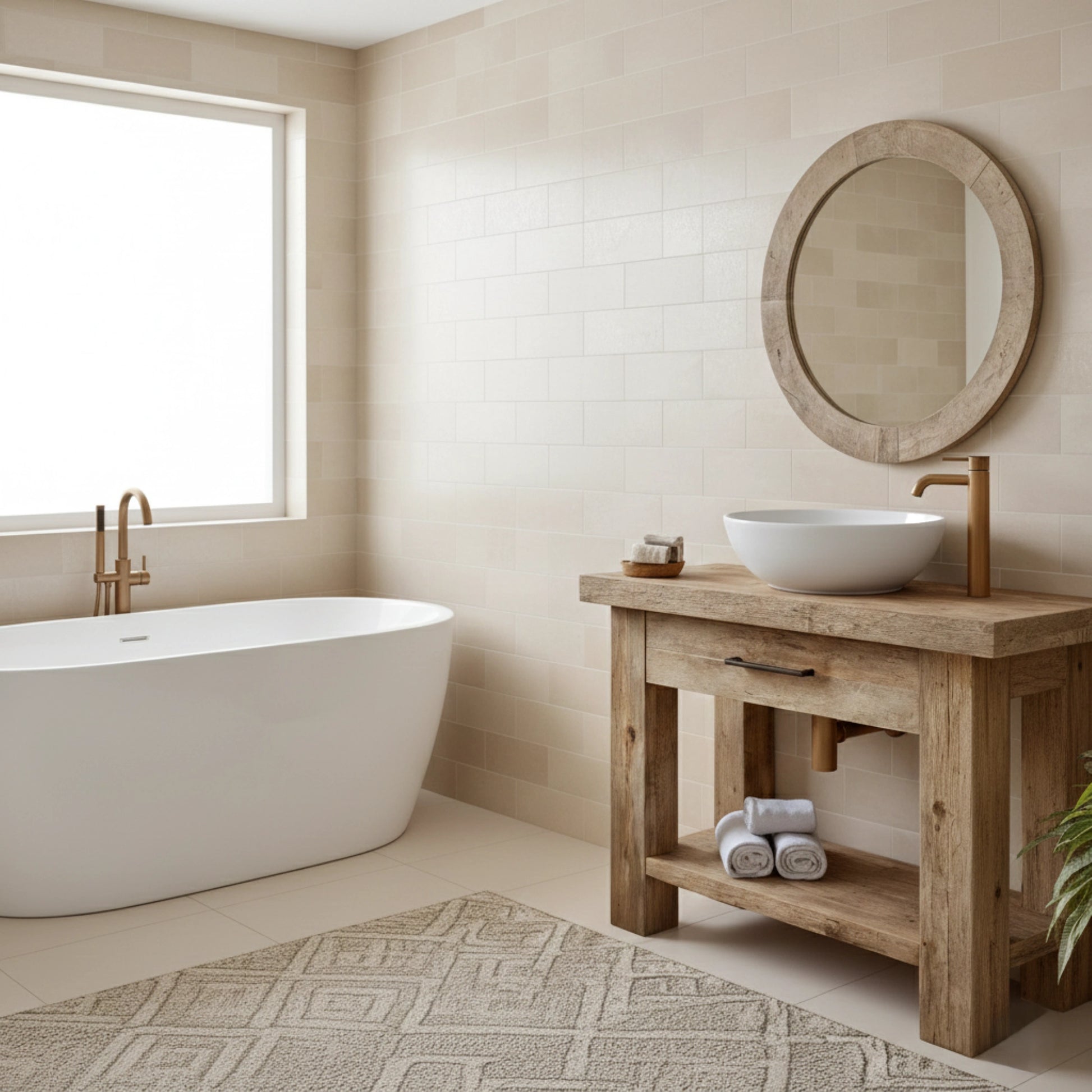 Rustic Bathroom Single or Double Sinks Vanity - Narrow Live Edge Wood