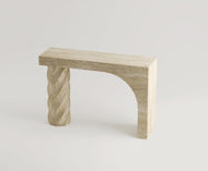 Travertine Arch Console Table with Twisted Leg
